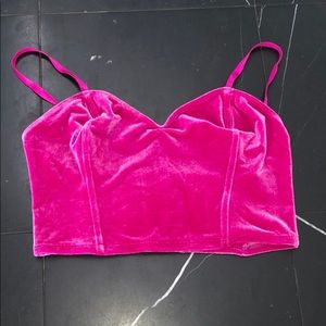 American Apparel Pink Velvet Crop Top